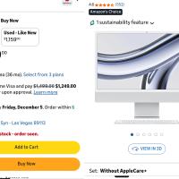 안녕하세요 2023년 식 애플 아이맥 데스크탑 컴퓨터 팝니다 1400불 주고 산 거 800불에 팔아요
